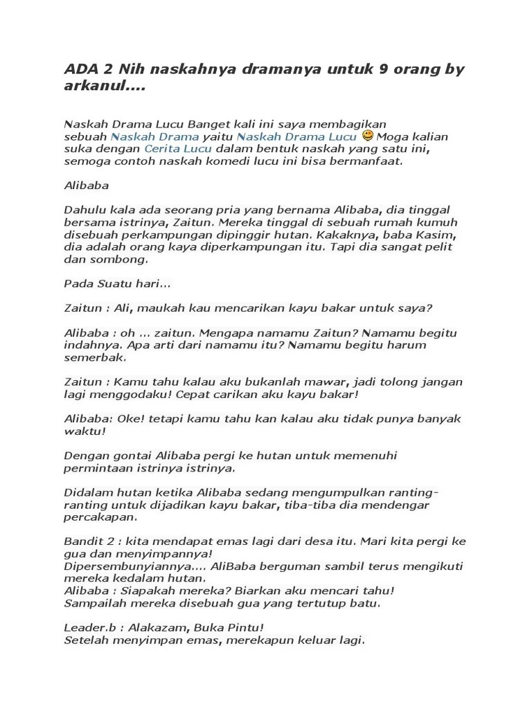 &quot;naskah drama komedi 7 orang 4 perempuan 3 laki. Contoh Naskah Drama Komedi Untuk 6 Masnurul