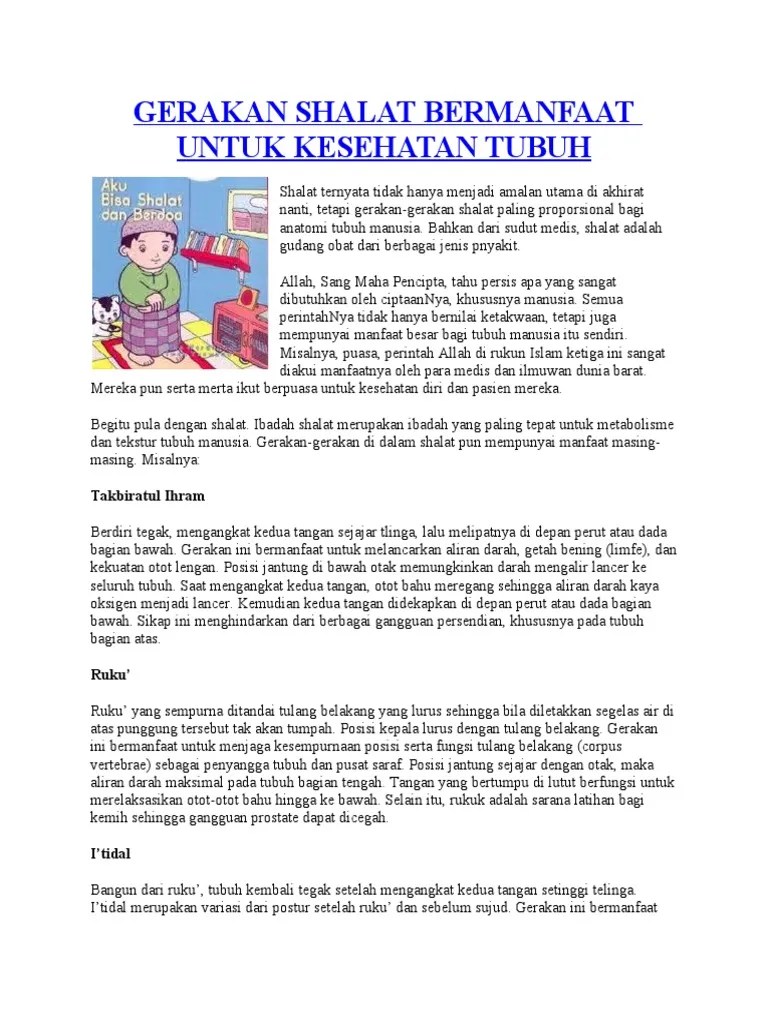 Gerakan Shalat Bermanfaat Untuk Kesehatan Tubuh | PDF