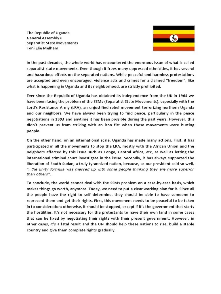 Position papers are the published work of a delegation outlining country specific information related to the topic area at hand and an official position and plan toward. position paper for mun sample | Lord's Resistance Army ...