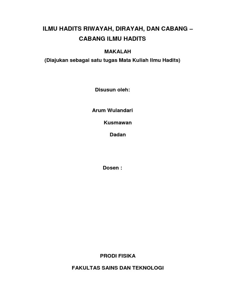 Ilmu Hadits Riwayah | PDF
