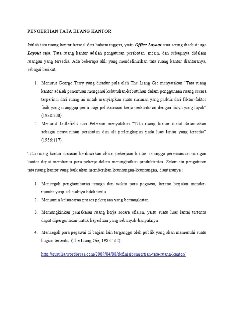 Pengertian Tata Ruang Kantor | PDF