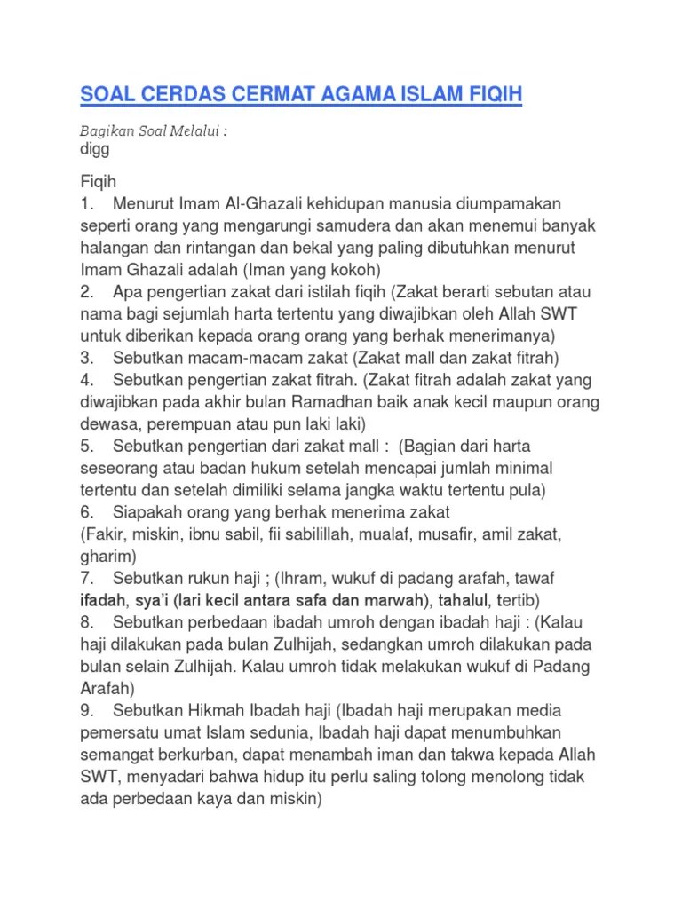 Check spelling or type a new query. Soal Cerdas Cermat Agama Islam Fiqih