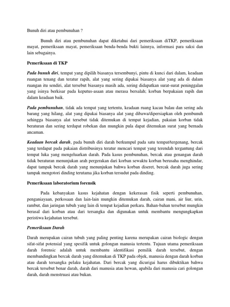 Bunuh Diri Atau Pembunuhan | PDF