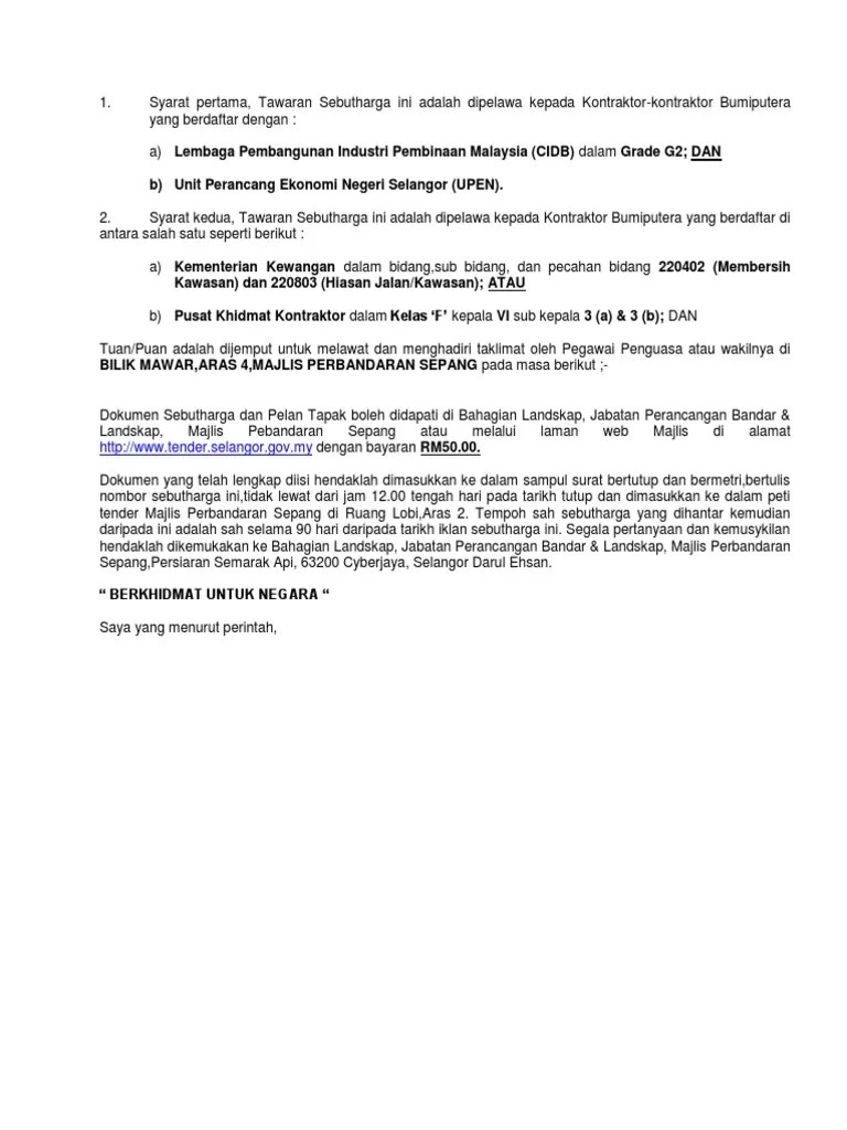 Spesifikasi perolehan dalam melaksanakan pembelian terus, sebut harga dan tender. Tender Sebutharga Pdf