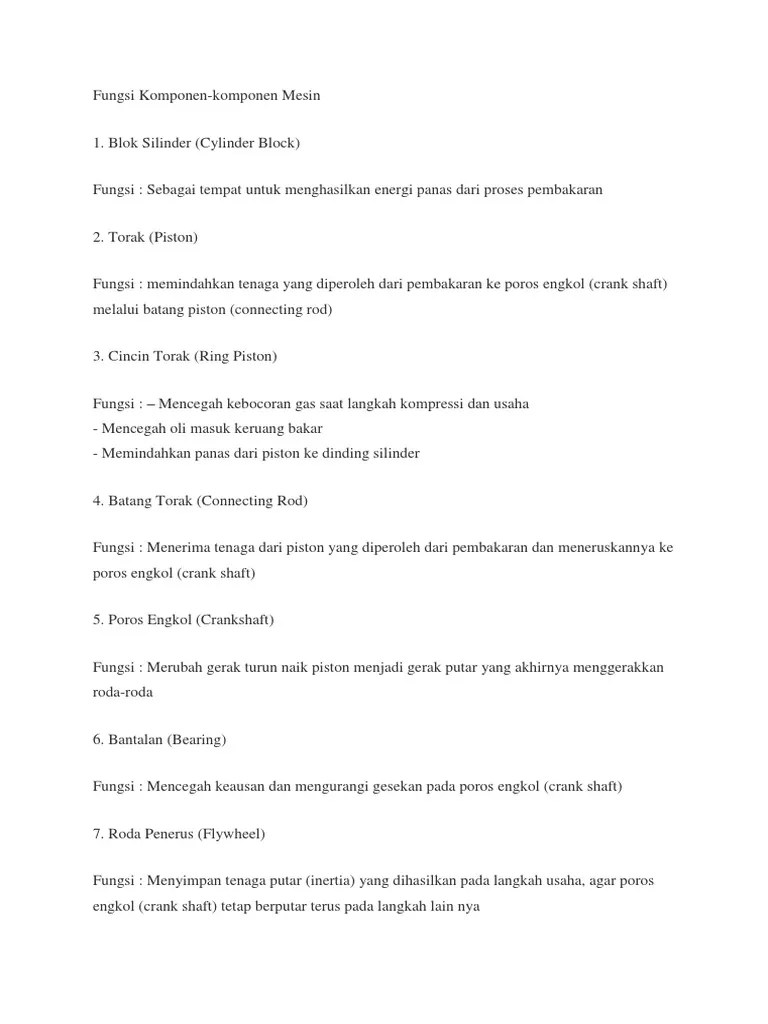 Fungsi Komponen | PDF