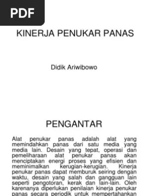 Kinerja Penukar Panas | PDF