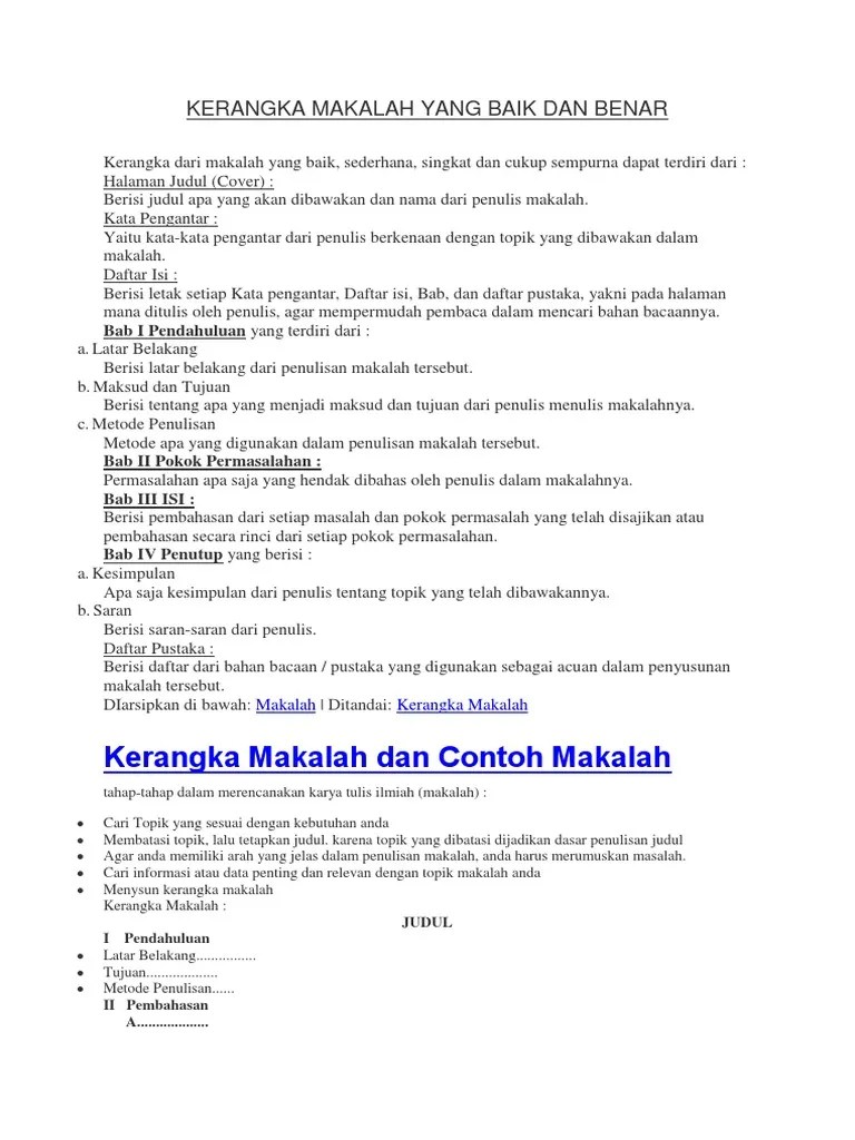 Mengenal macam, fungsi, dan cara pembuatan sabun. Kerangka Makalah Yang Baik Dan Benar Pdf