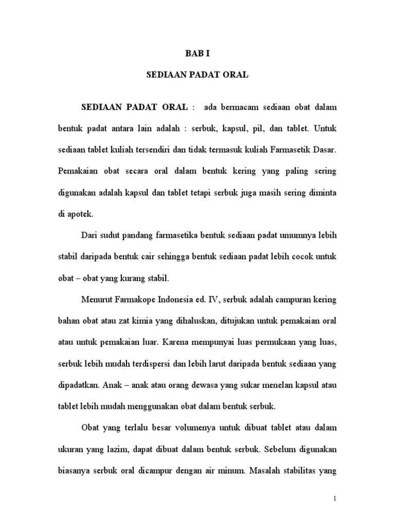 Sediaan Serbuk, Kapsul, Dan Pil Bu | PDF