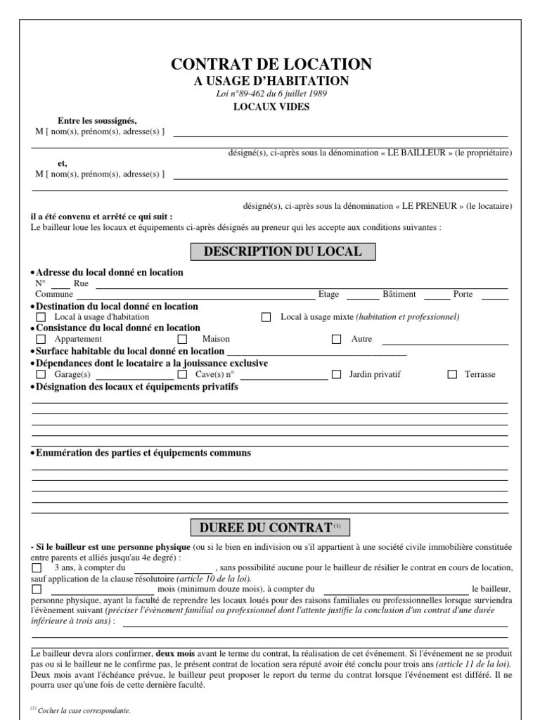 Comme tous nos formulaires, le contrat de location meublée est assez simple à remplir. Contrat Location Vide Logement Condominium