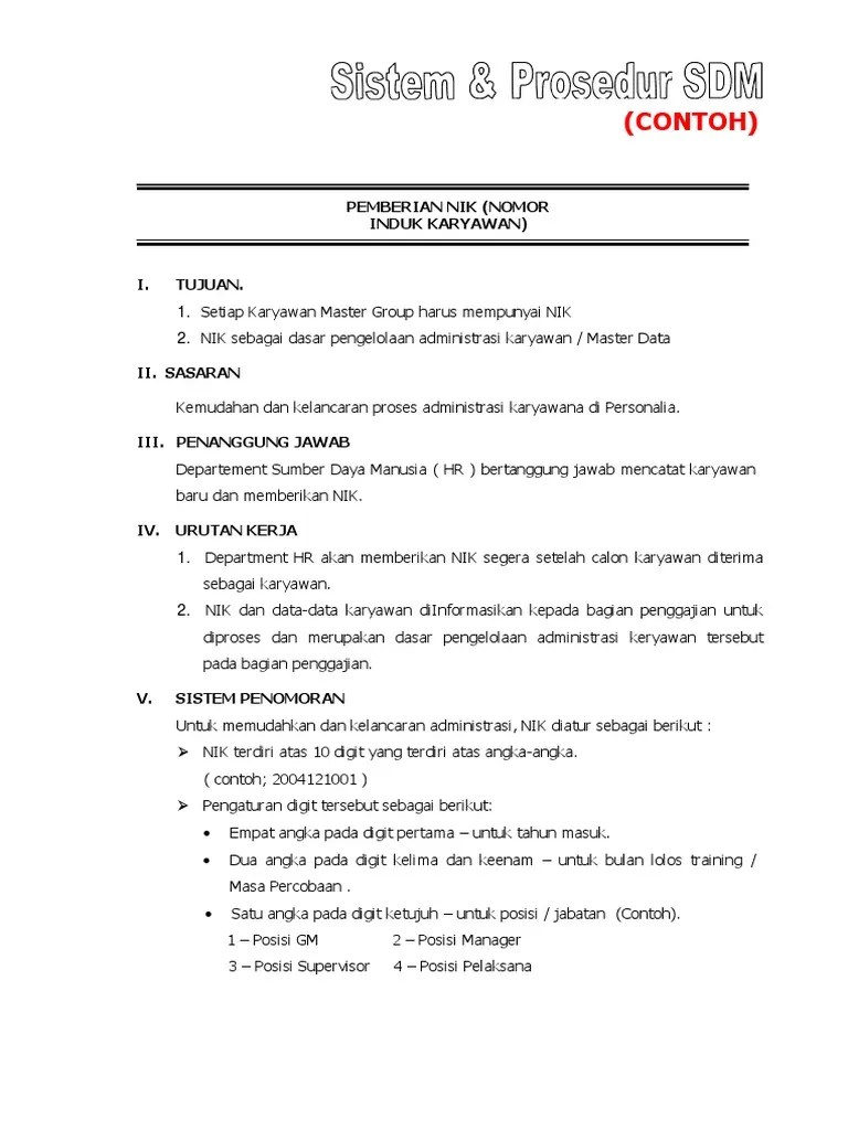 Loading lama kerja (jam kerja) shift work). Gratis Contoh Sop Hrd Pdf
