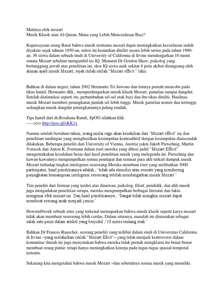 Matinya Efek Mozart | PDF