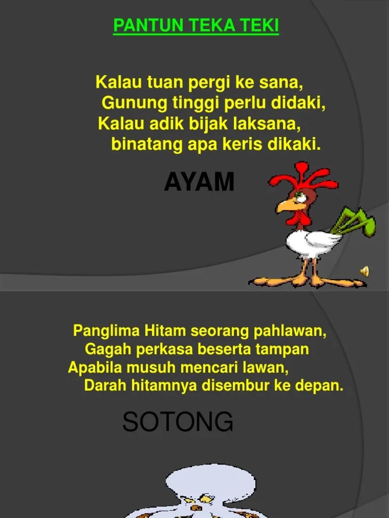 Pergi memancing di sungai deli,. Teka Teki Pantun Haiwan