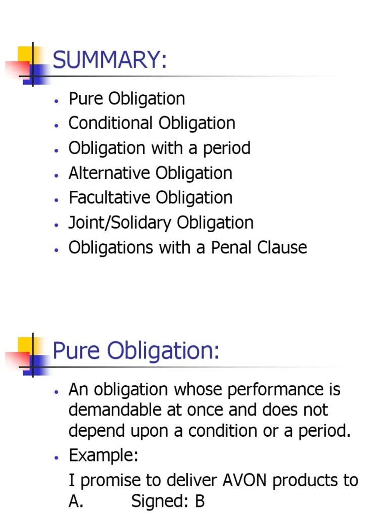 (noun) an an example of obligation is for a student to turn in his homework on time every day. Kinds Of Obligation Public Law Common Law
