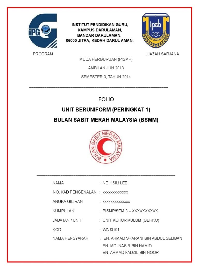 Contoh muka depan folio sejarah : Muka Depan Folio