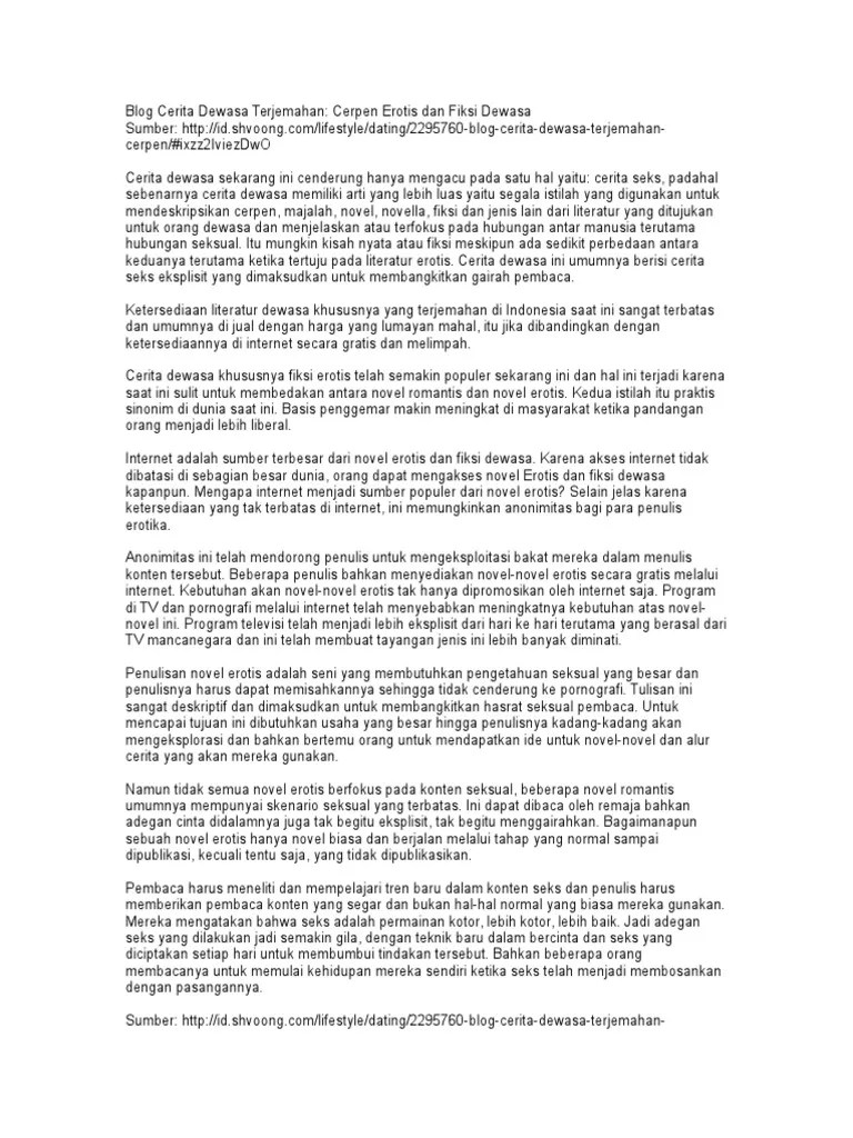 Cerpen Erotis Dan Fiksi Dewasa | PDF