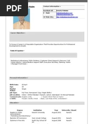 What to include · teaching experience: Adnan Cv Ms Word Format Pdf Karachi Pakistan