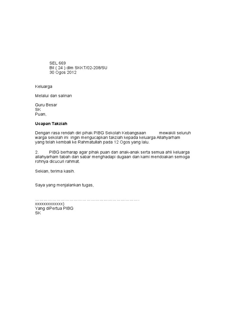 Maybe you would like to learn more about one of these? Surat Ucapan Takziah A