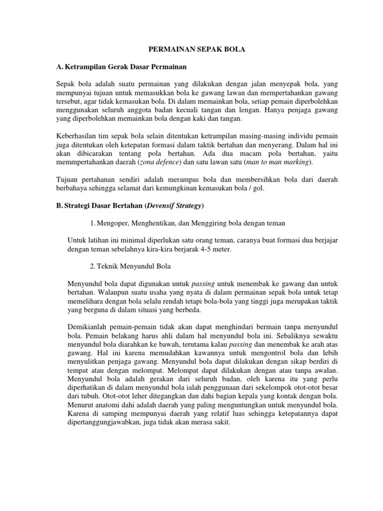 Apa Tujuan Utama Membuat Pola Pertahanan Dalam Permainan Sepak Bola