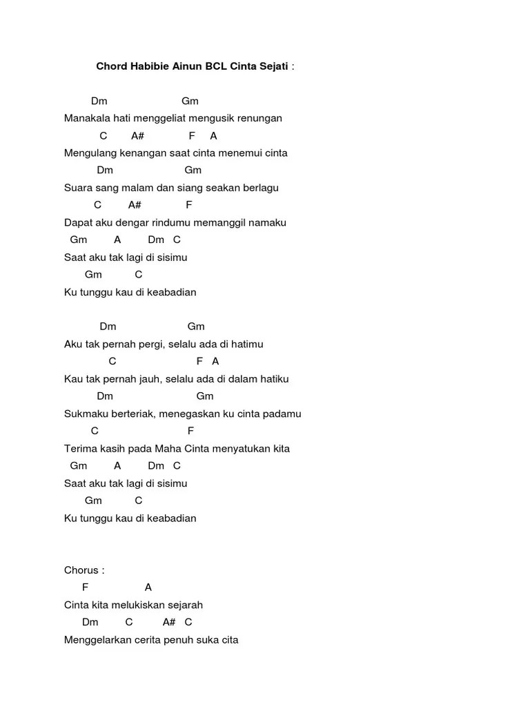 Tercepat Sejati Chord