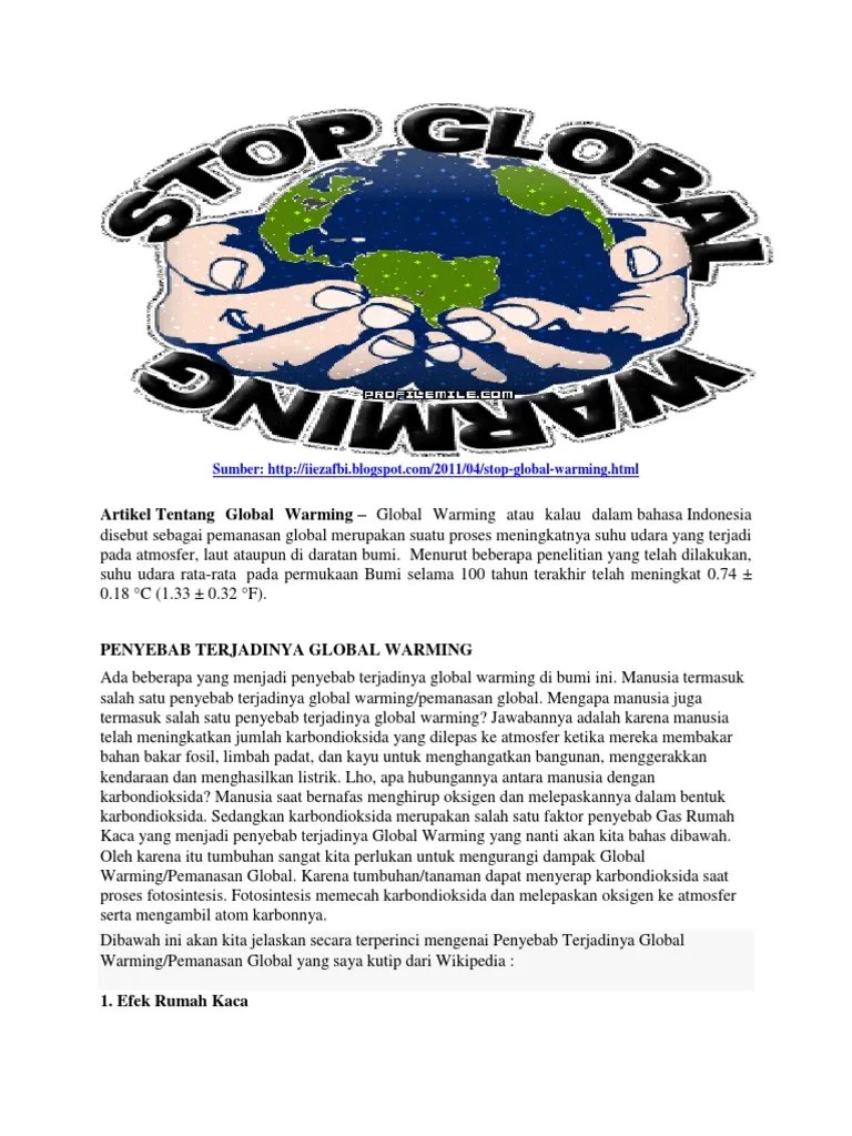 Artikel Global Warming Dalam Bahasa Inggris – Nasi