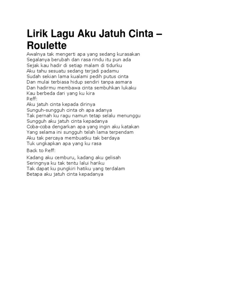 Hanya kau yang aku puja Lirik Lagu Aku Jatuh Cinta Pdf