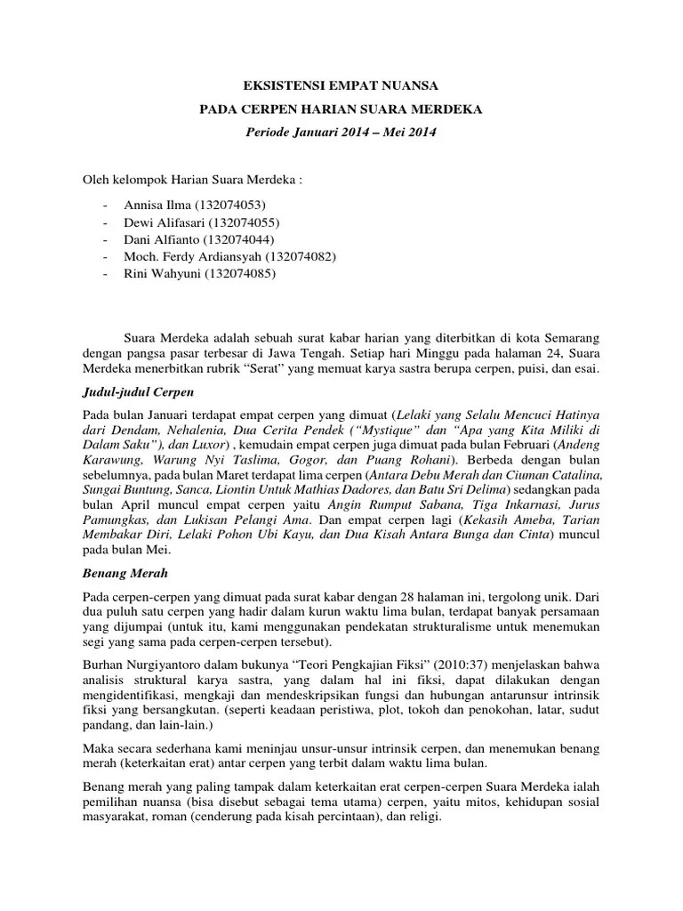 Cerpen Bertema Sosial Masyarakat – Tulisan