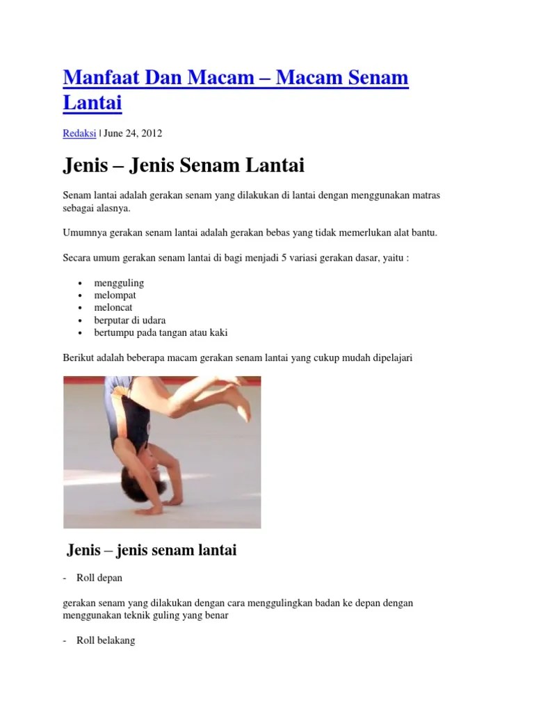 Manfaat Dan Macam Senam Lantai