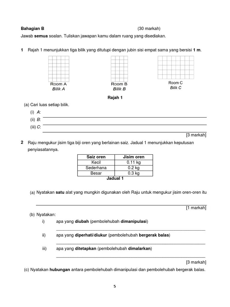 Apakah unit yang sesuai untuk mengukur isi padu cecair di dalam objek ini? Ujian 2 Sains Tahun 4 Bahagian B Pdf