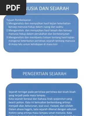Materi Sejarah Kelas X Tentang Manusia Dan Sejarah | PDF