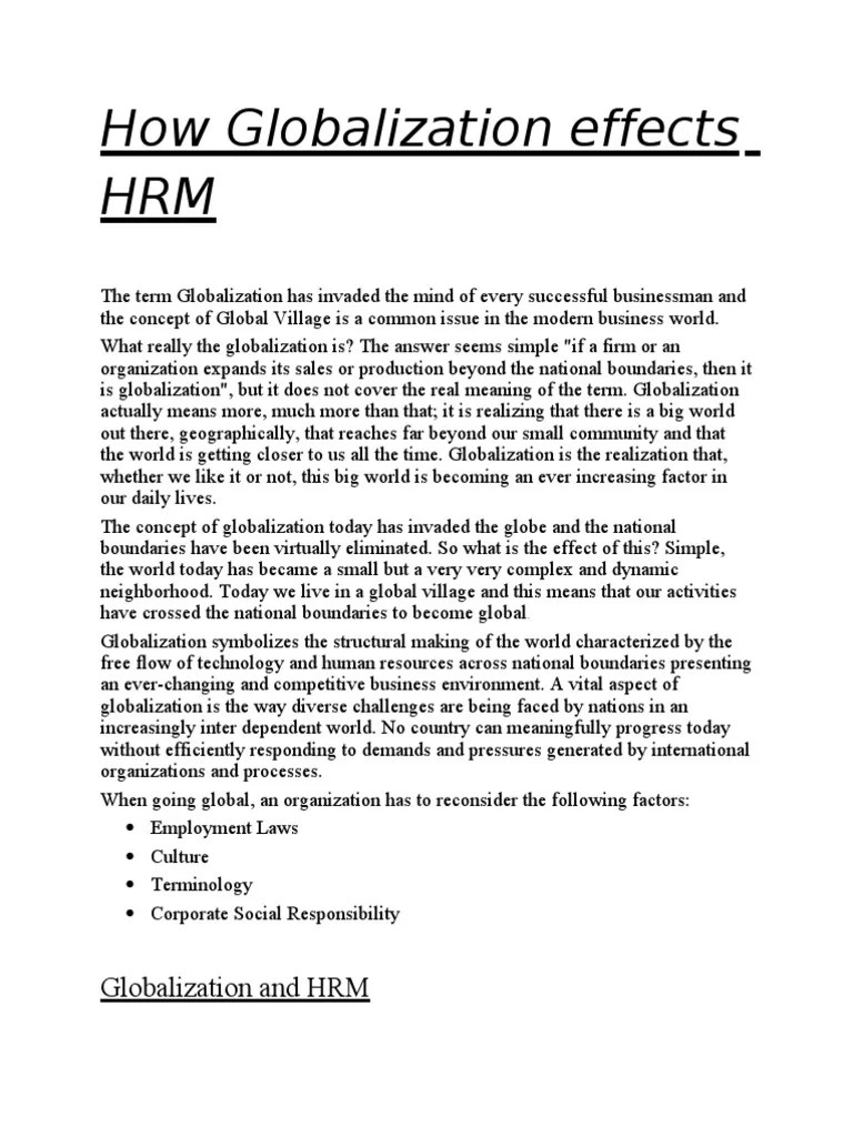 Upload, convert and sell books saved as pdfs on amazon.com. How Globalization Affects HRM | Human Resource Management | Outsourcing