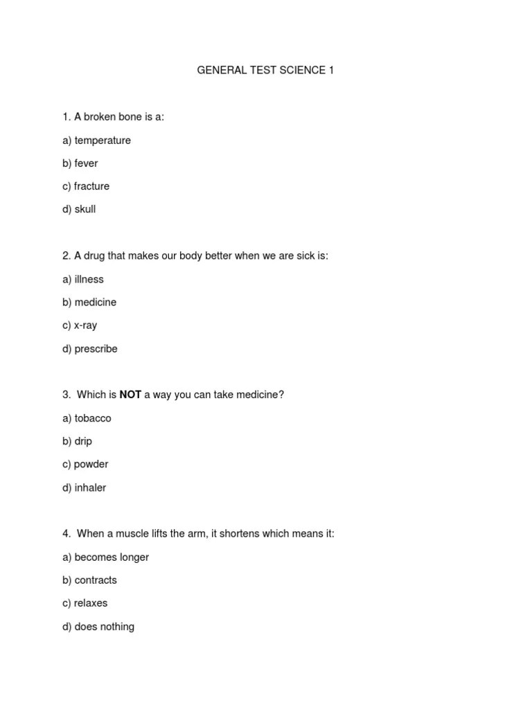 science cambridge 4th grade test skeleton bone