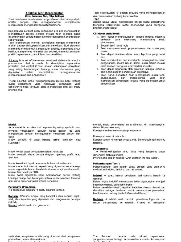 Aplikasi Teori Keperawatan | PDF