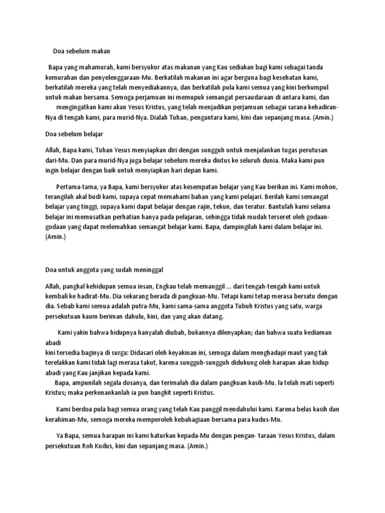 Engkau sanggup menelusuri tulisan yg sesuai bersama kehendak engkau lantaran beta . Doa Makan
