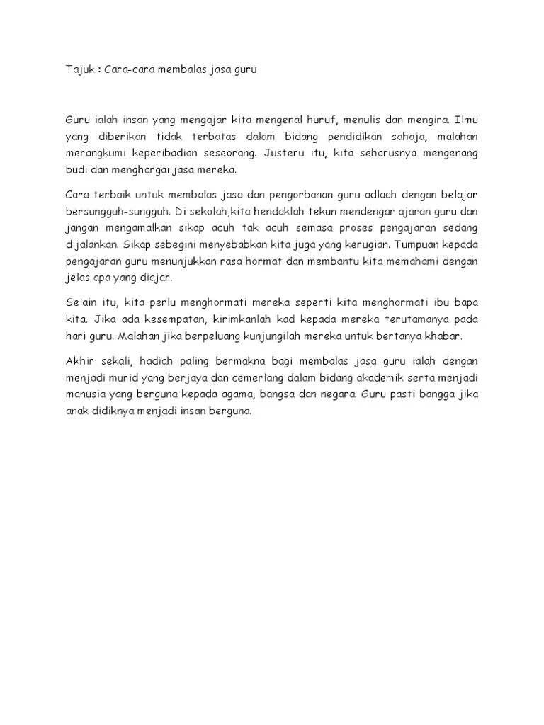 Selain itu, berdisiplin dan mematuhi peraturan sekolah juga cara menghargai jasa d guru. Cara Cara Membalas Jasa Guru Pdf