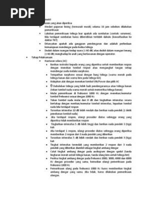 Mendengar dan mengukur (uji pendengaran) audiometri adalah teknik. Cara Kerja Audiometri Pdf