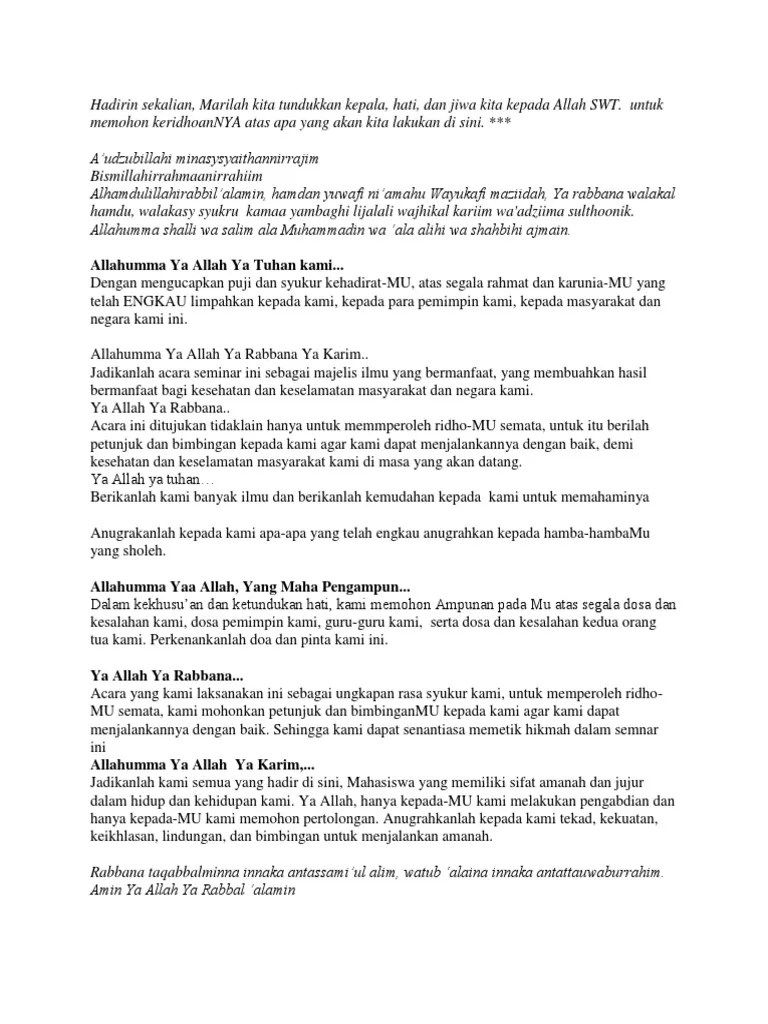 Doa Seminar KKN | PDF