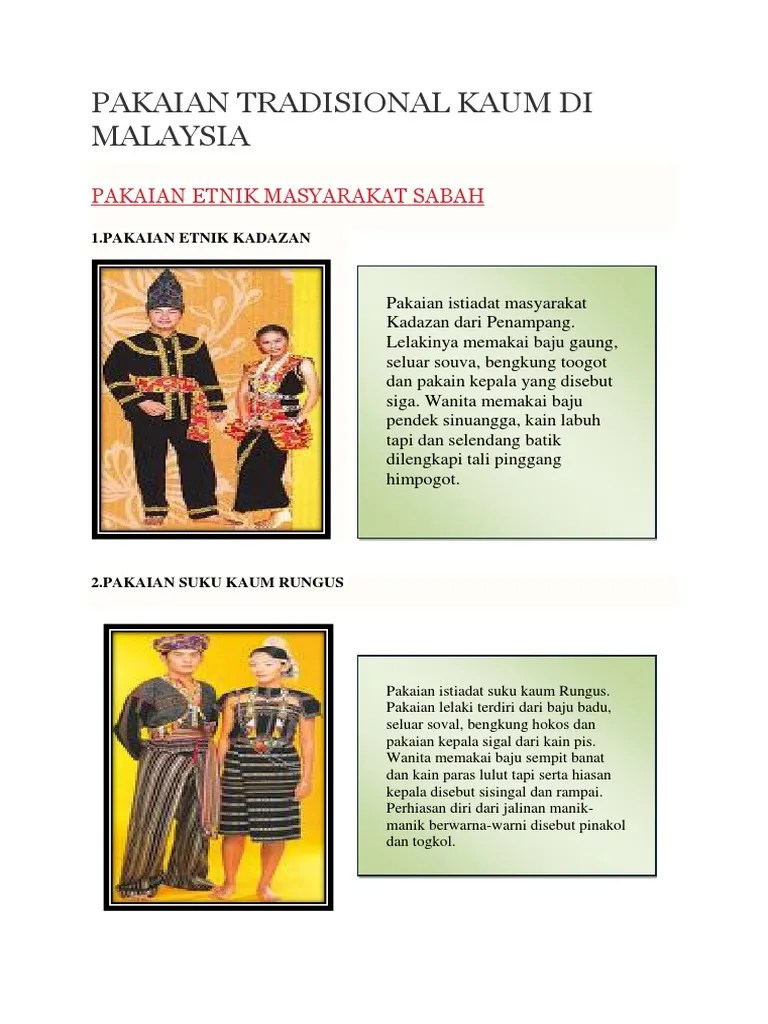 Lazada malaysia carries all the various sizes of women's . Folio Kajian Tempatan Tahun 4 Pakaian Tradisional Kaum Di Malaysia Pdf