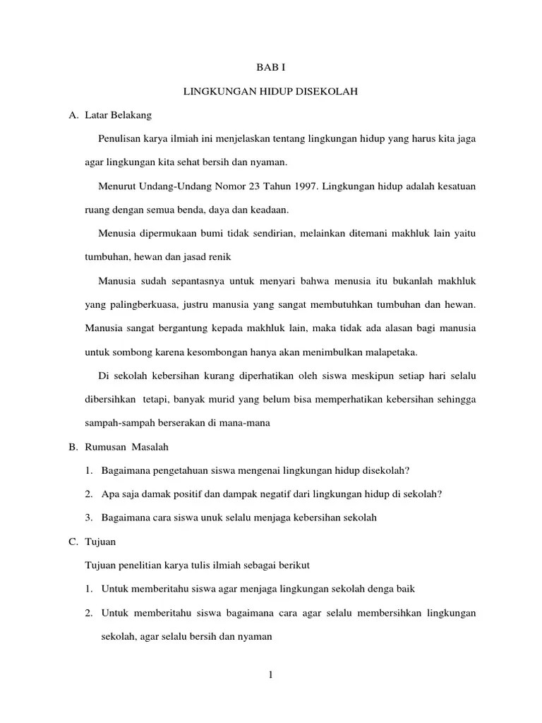 Makalah Lingkungan Hidup Sekolah | PDF