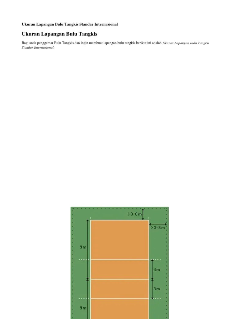 Ukuran Lapangan | PDF