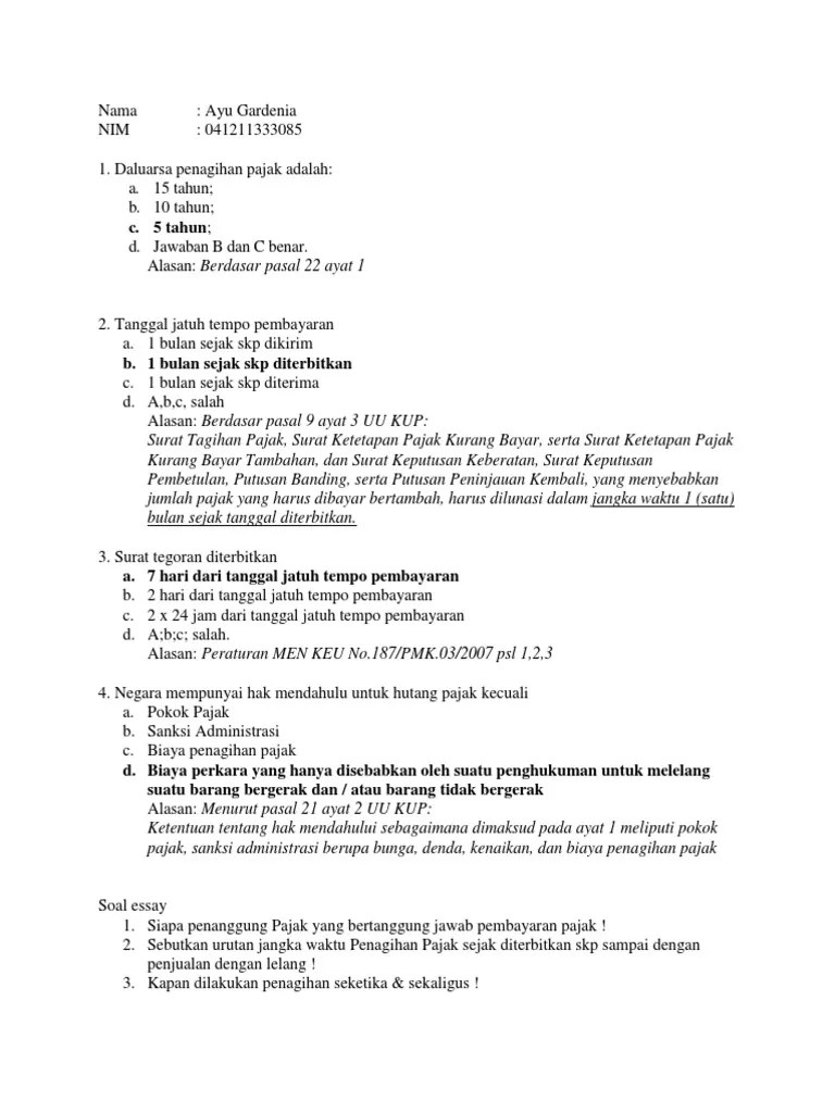 Contoh Soal Penagihan | PDF