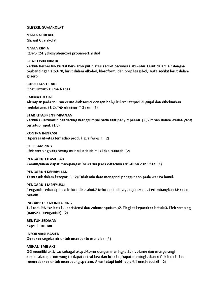 Gliseril Guaiakolat | PDF