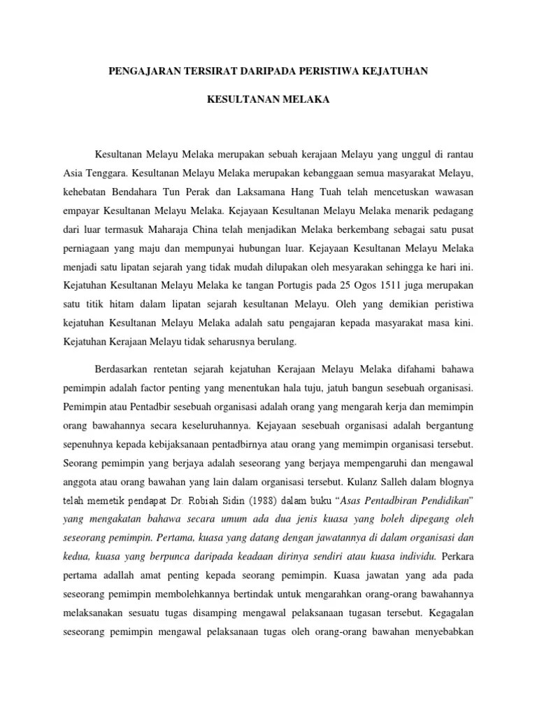 Sejarah tingkatan 2 bab 5 5 2 kegemilangan melaka pt3 速成简略版 youtube. Pngajaran Daripada Kejatuhan Kerajaan Melaka Pdf