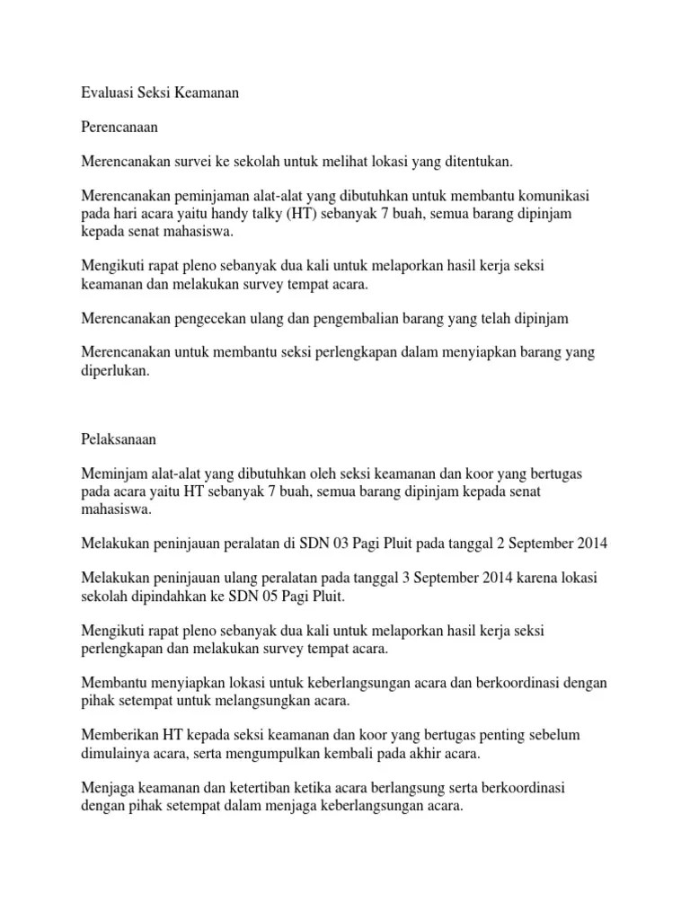 Evaluasi Seksi Keamanan Penyuluhan | PDF