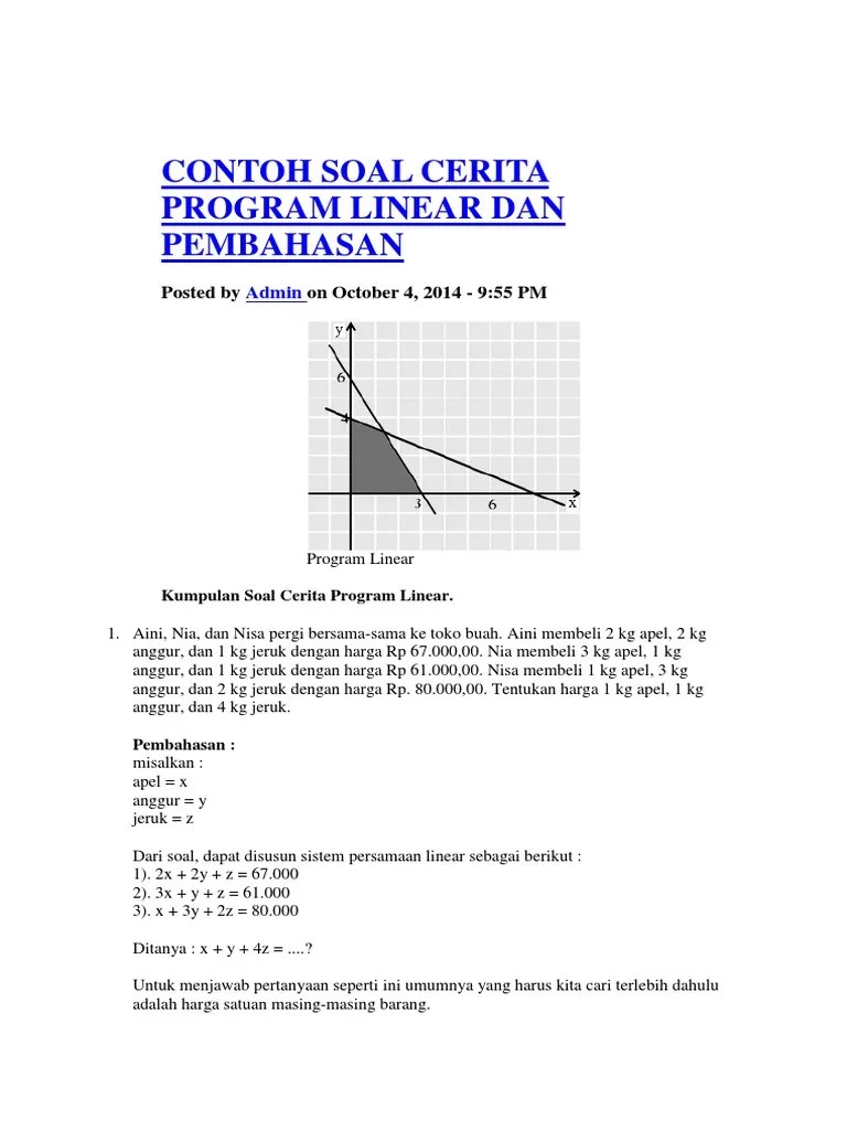 Q ch 2dco q 050 2. Contoh Soal Program Linear Riset Operasi