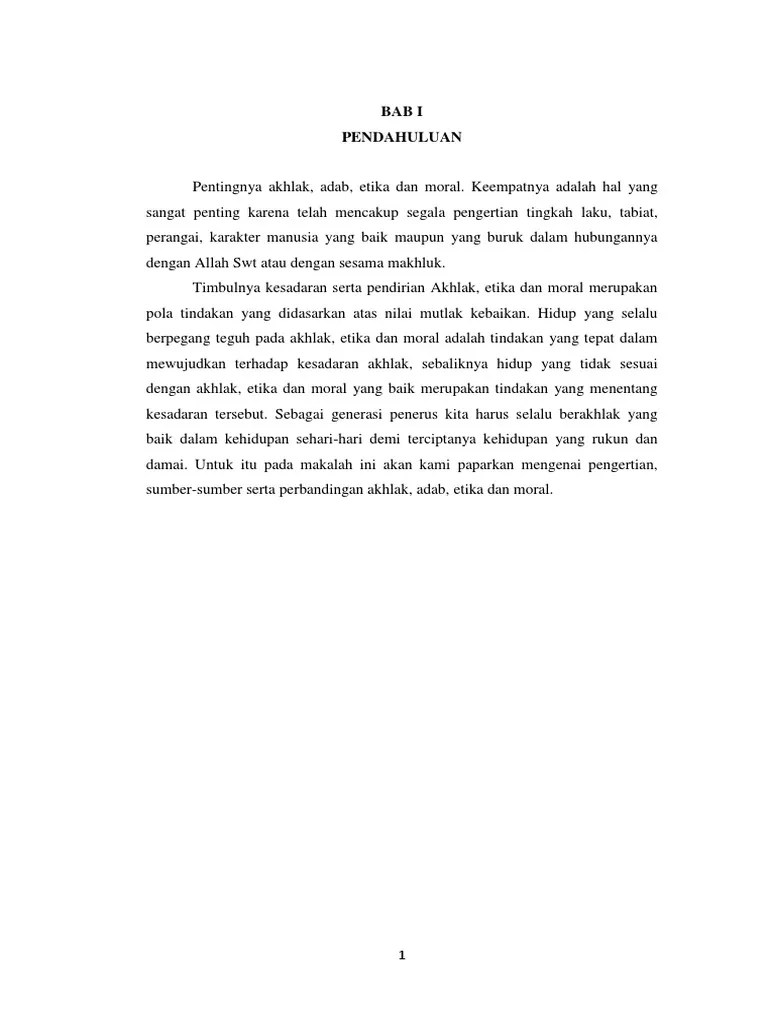 Akhlak, Etika, Adab Dan Moral | PDF