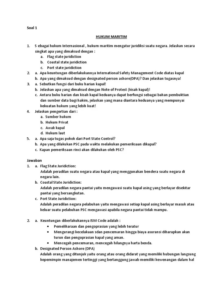 Hukum tata negara di indonesia 19; Soal Jawaban Hukum Maritim Pdf