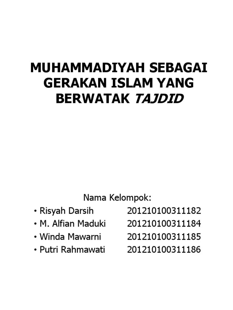 Tajdid Muhammadiyah Adalah
