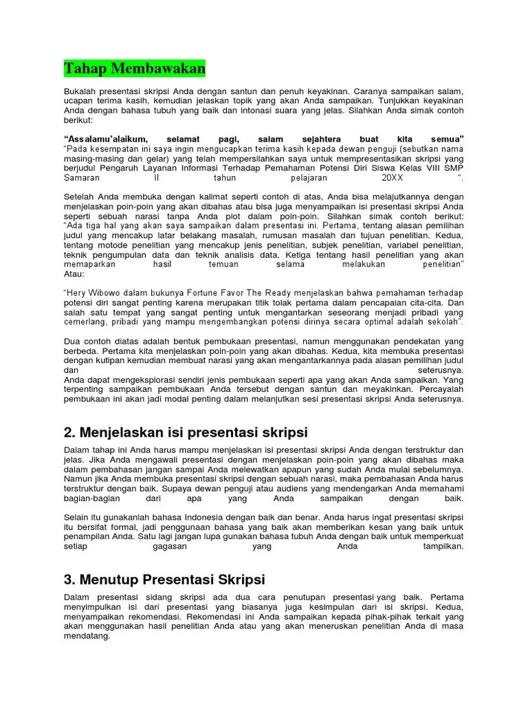 Tahap Membawakan | PDF