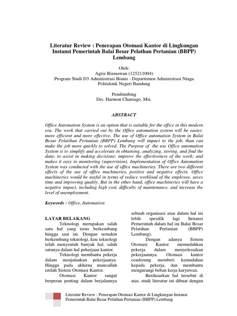 Otomatisasi kantor, mencakup sema sistem elektronik formal dan informal. Jurnal Otomasi Kantor Di Lingkungan Instansi Pemerintah Pdf