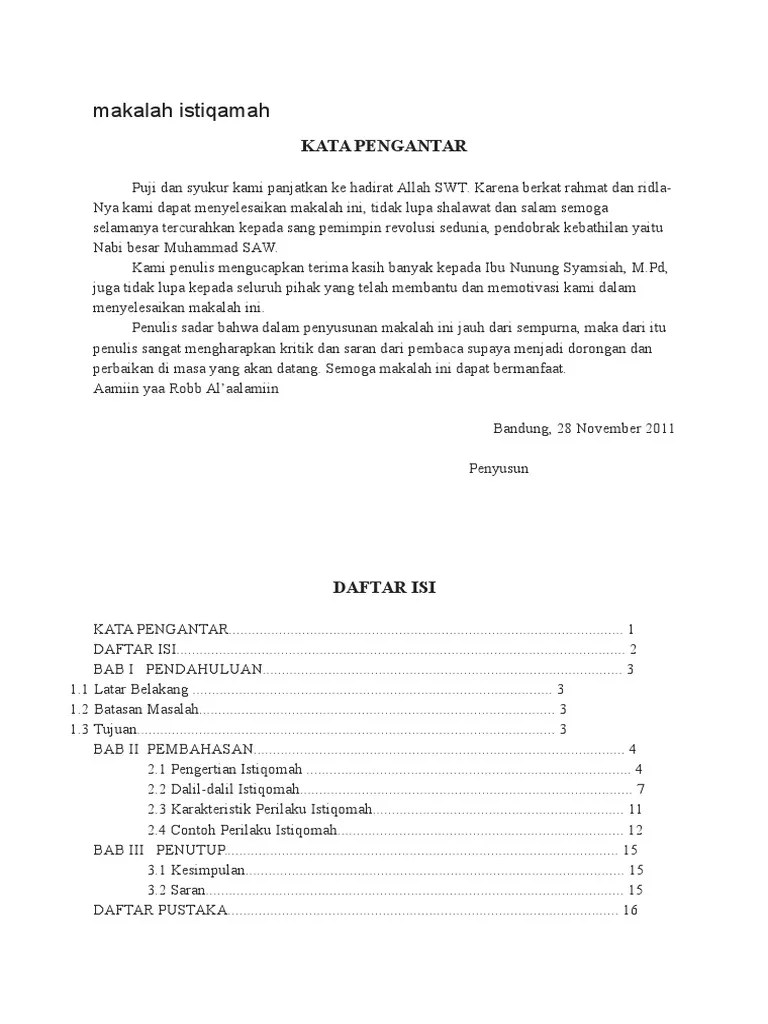 Makalah Istiqamah | PDF